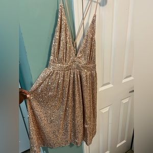 Sexy sequin spaghetti strap dress, size XL.